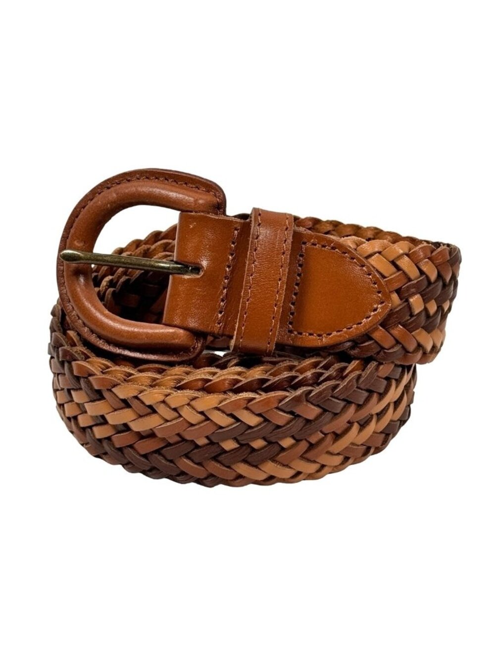 Madewell Braided Brown Leather Belt XL XXL Boho Adjustable